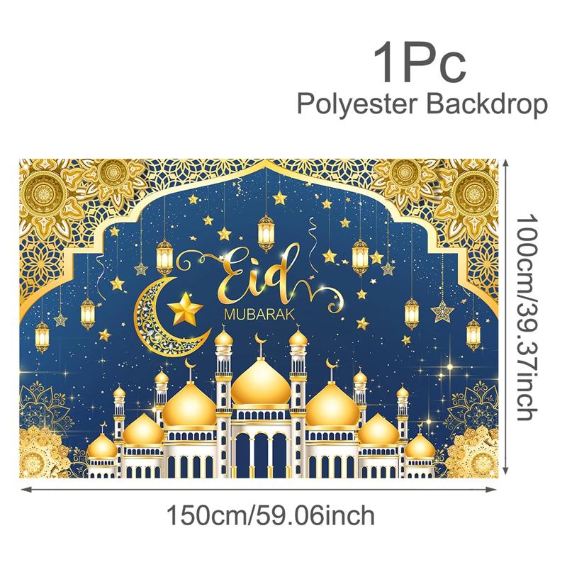 Eid Mubarak Background Ramadan Kareem Backdrop Islamic Muslim Party Supplies Eid Al-fitr Gifts Ramadan Decoration For Home 2026