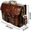 16 inch Leather Messenger Bag Brown Vintage Satchel Genuine Laptop Computer Office Shoulder Handmade Briefcase for Men