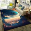 Cosmic Space Theme Area Rug with Artistic Planets Galaxy Meteorites Patterns Soft Decorative Carpet for Living Room Bedroom