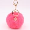 Christmas Snowflake Pom Pom Plush Keychain Charm
