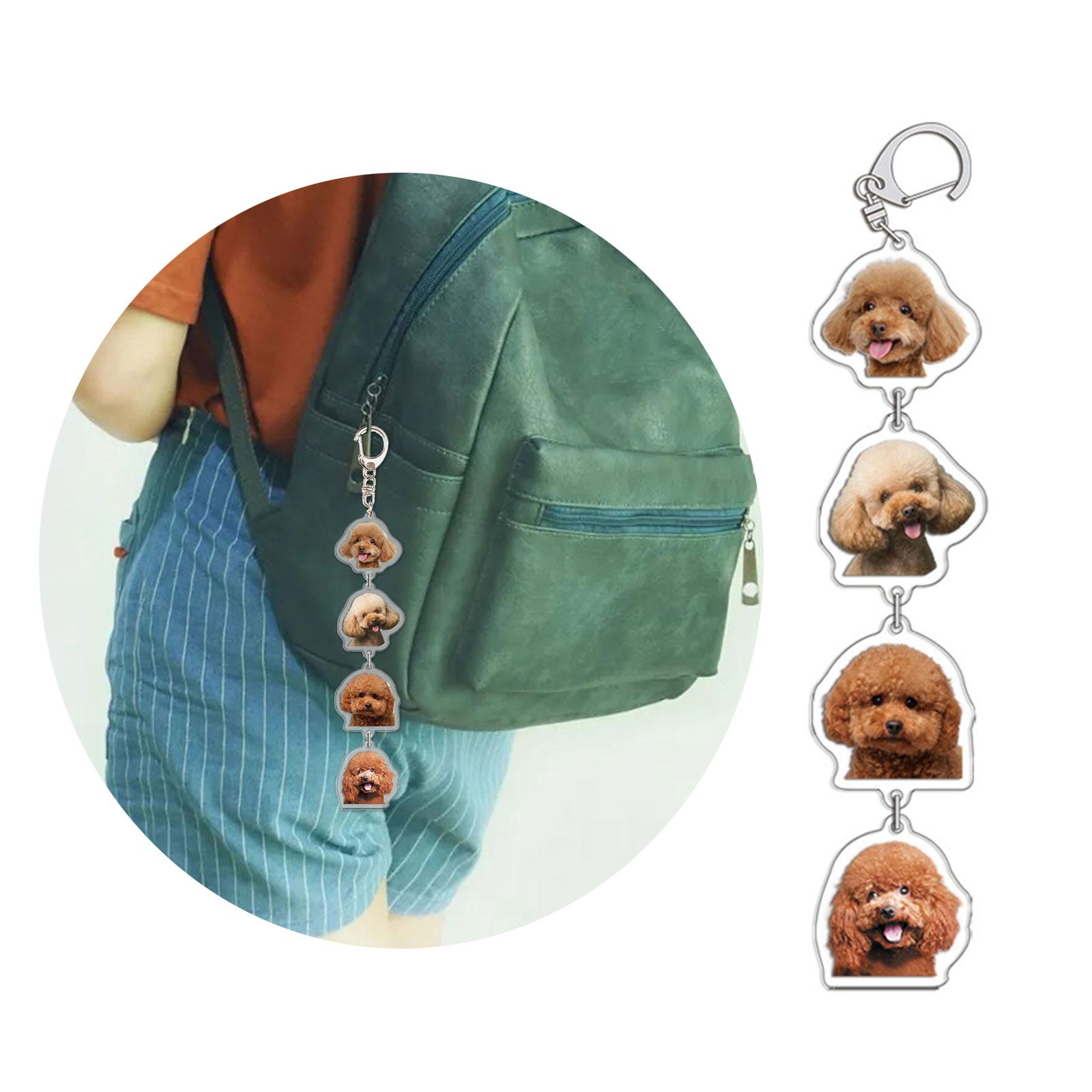 

Acrylic Keychain Little Dog Pendant Key Chain Animals Key Rings Pet Photo Phone Chain Stylish Bag Pendants for Couple 5