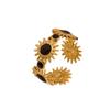 European Gold Sun Geometric Ring for Women - Stainless Steel, Irregular Design