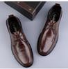 Men's Premium Cowhide Leather Lace-Up Business Shoes - Comfortable, Breathable, Non-Slip, Casual, for Middle-Aged