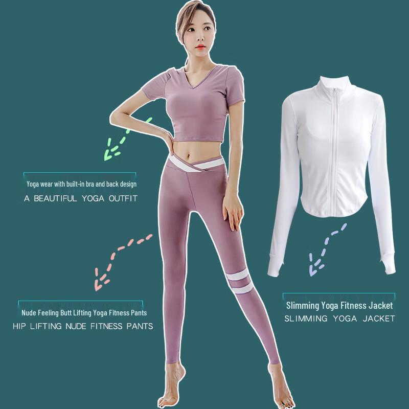 KAIQIAN Women's Short Sleeve Yoga Fitness Top with Chest Pad