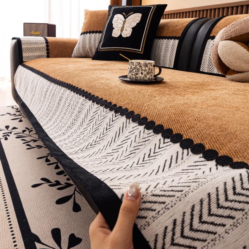 1Pcs Four Season Universal Chenille Sofa Cushion Anti-Slip Anti Cat Scratch Seat Cover Wear-resistant Furniture Protector