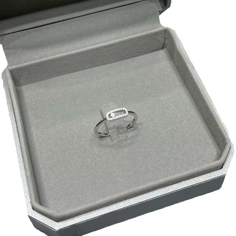 2024 MessiKa Sliding Hollow Diamond Ring: Fashionable Movable Single Stone Design for Men and Women Couples