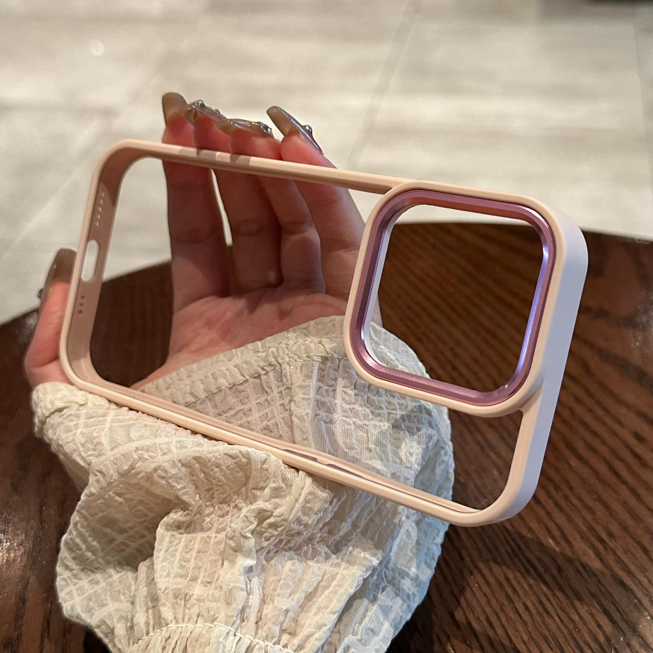 

Роскошный прозрачный чехол для телефона iPhone 11 12 13 14 15 Pro Max Plus, прозрачный противоударный чехол-бампер For iPhone 11pro розовый