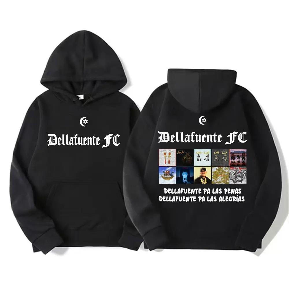 Sudadera Rapper Dellafuente Otoño Invierno Portada del Álbum para Mujer Hombre Sudadera Oversize Streetwear Vintage Casual Sudadera de Chándal Ropa Femenina Masculina