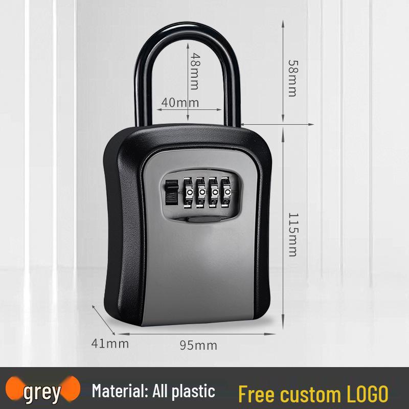 Wall-Mounted Key Lock Box for Temporary Sites with Peephole - No Drill Installation