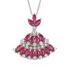 Jewelry Set Earrings Necklace Ring Bohemian Color Red Corundum Ethnic Charm Su Women's