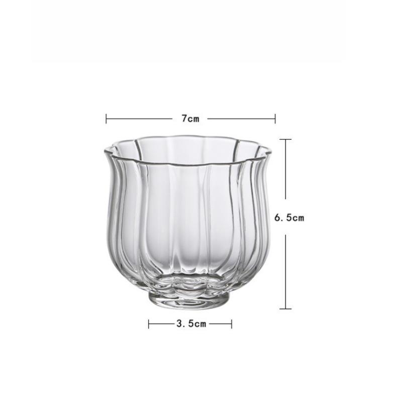 Chinese style Lotus Glass Tea Infusers Pitcher Heat Resistant Hammered Kung Fu Chahai Creative Transparent Tea cup