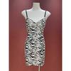 Sexy Style Zebra Stripe Sling Leather Skirt Waist-Tight Slim Looking Hip-Wrapped Dress Women
