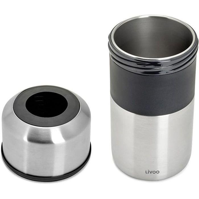 Rafraîchisseur à bouteilles - LIVOO - GS158 - Bouteilles de vin et champagne - Acier inoxydable - Ø 11,5 x 23,5 cm - Double paroi