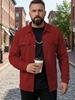 European Spring/Autumn Workwear Jacket: Casual Solid Color Lapel Coat with Faux Pockets and Button Closure