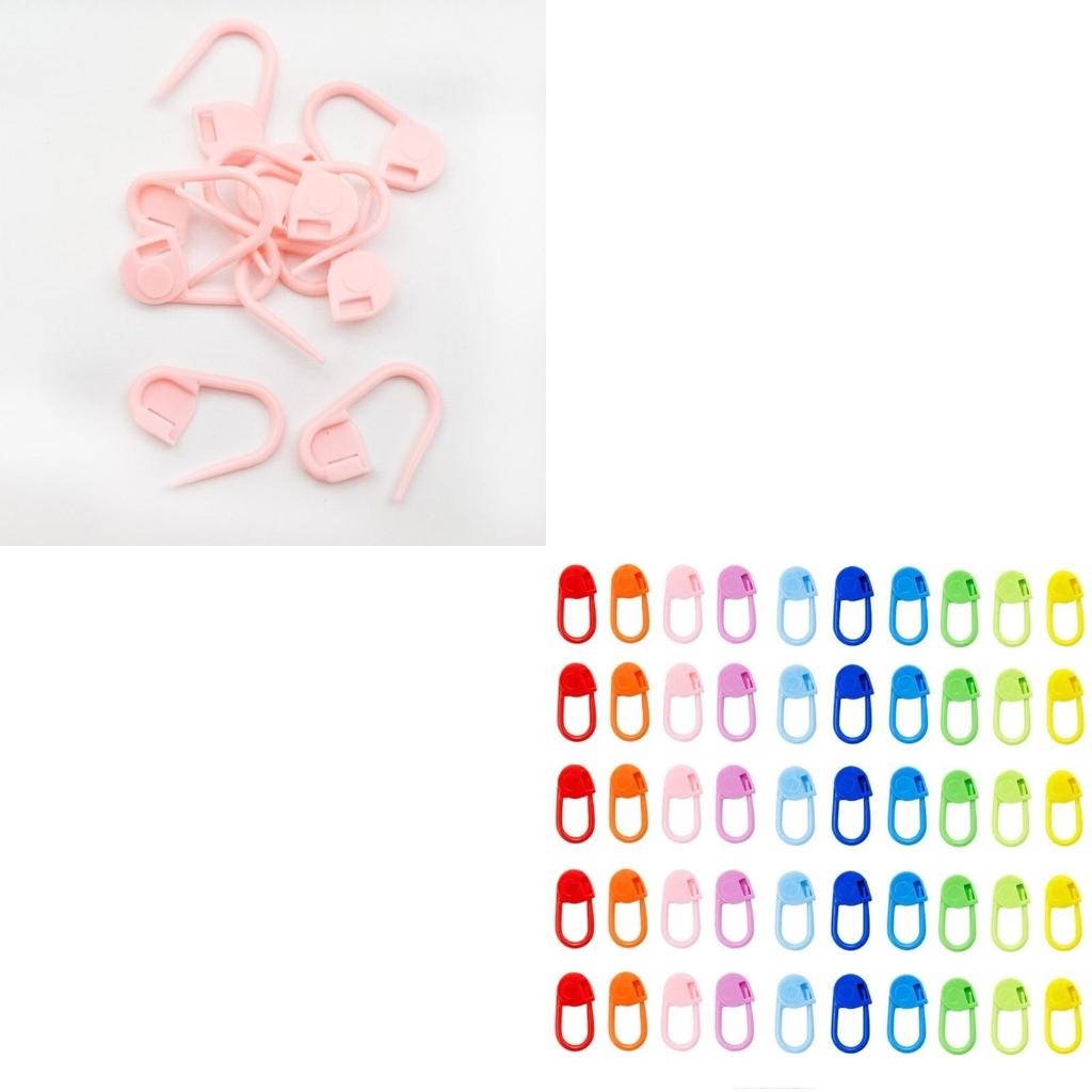 100 Pcs Knitting Crochet Markers Plastic Safety Locking Markers Hold Clip