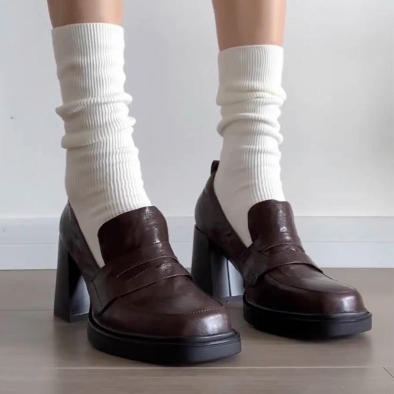 Fashion Hot Selling Soft Leather Style Women's Summer Heel High Heel Single Shoes Comfortable Casual High Quality Single Shoes