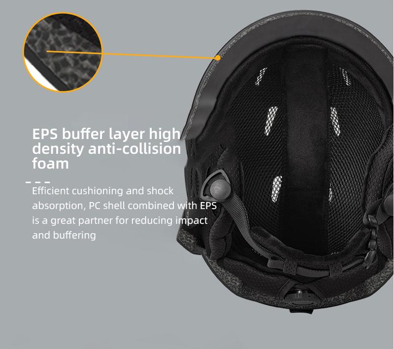 F-SH-47 Ski Helmet with Removable Liner and Ear Pads Goggles Compatible PC Material for All