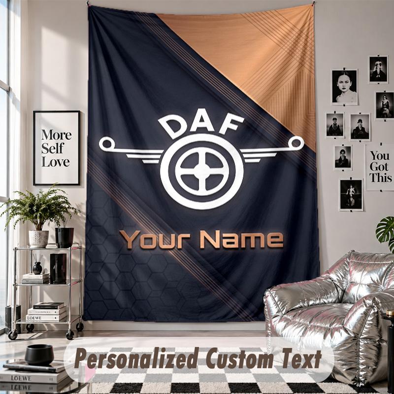 Wall Hanging Tapestry With Custom Name & Text, DAF Decorative Tapestry For Bedroom