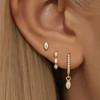 Exquisite Inlaid Zircon Waterdroplet Shaped Hoop Earrings for Women Ladies Temperament Charm Stud Earrings Jewelry Accessories