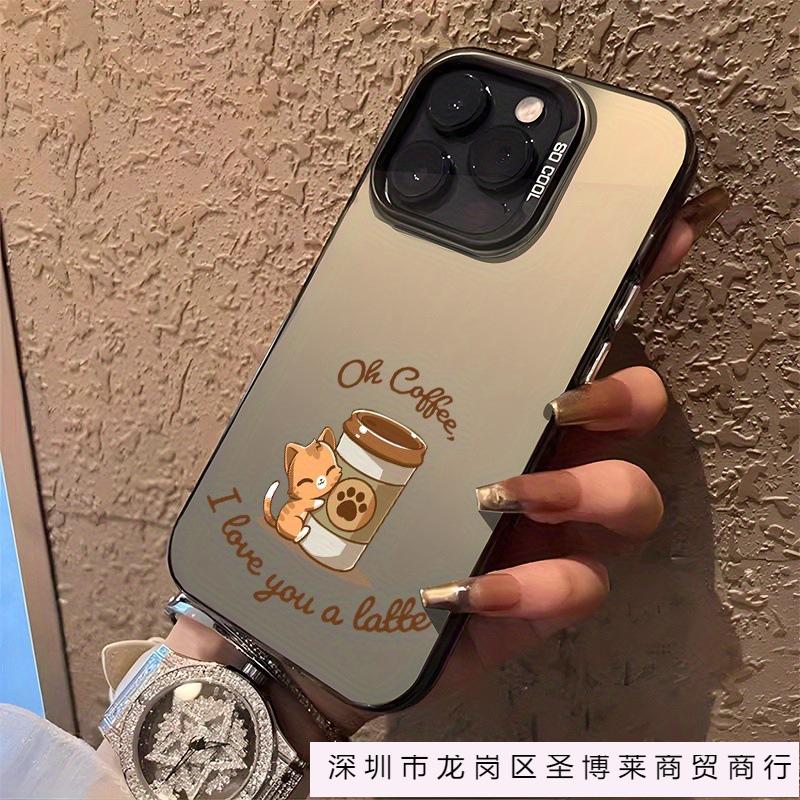Coffee bear is suitable for Apple 16 mobile phone case iPhone13/14 colored silver 15promax new 13 anti-drop 11P