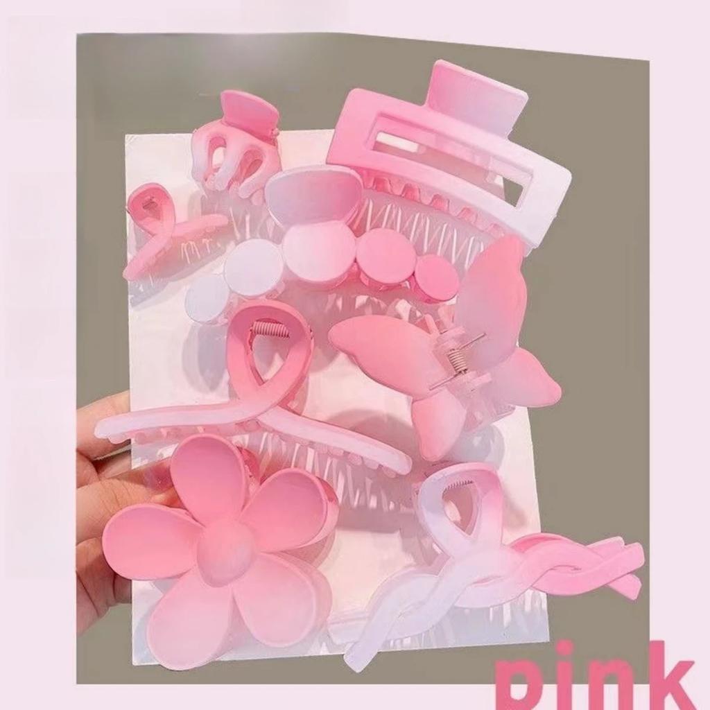 8 STÜCKE/SET Große Greifkralle Hai-Klammer Quadratische Klammer Damenfarbe Hoher Pferdeschwanz Greifer Stark Fixiert Haarschmuck