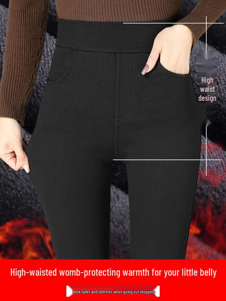 2025 New Plus Size Velvet-Lined Skinny Leggings for Women - Warm, Thick, and Stylish Autumn/Winter Pants
