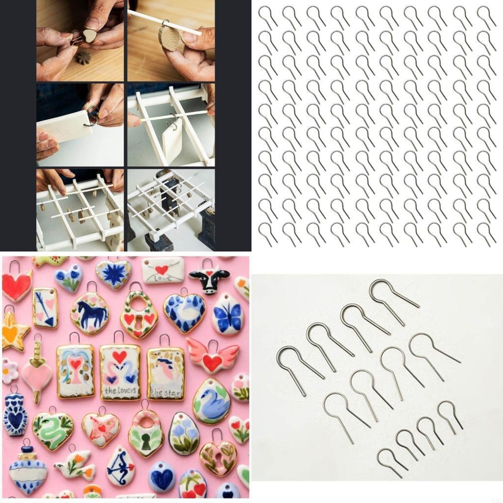 

100Pcs Jump Rings Needle Heat Resistance Jump Rings Pins for Hanging Ornaments X3UC China Mainland