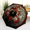 1PC Viking Theme Umbrella Portable Folding Umbrella Iron Frame Hole Bone Structure Outdoor Home Umbrella A6