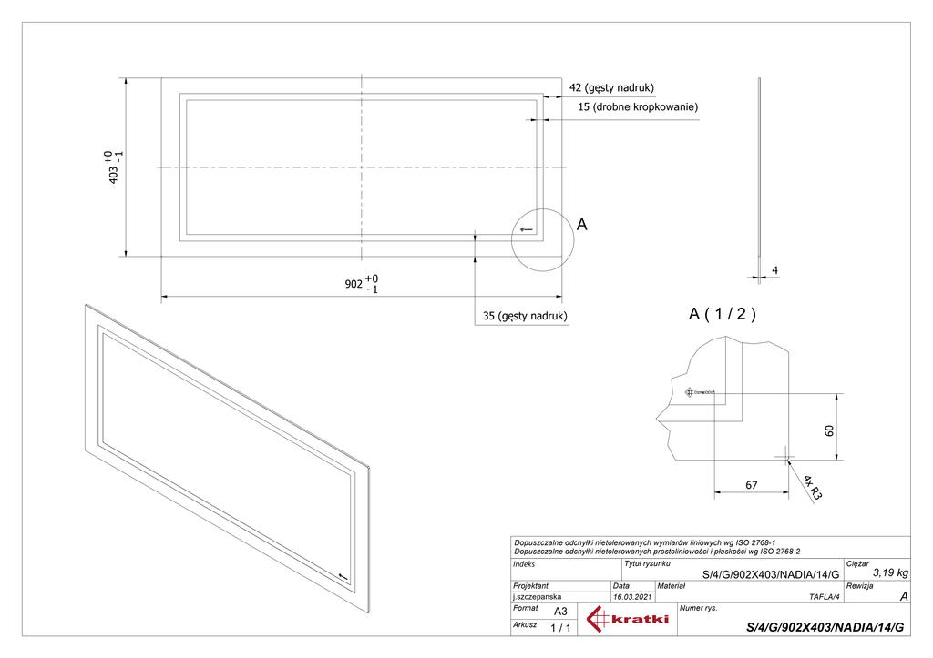 Decorative Glass for Inserts Nadia 14 and Mila Guillotine