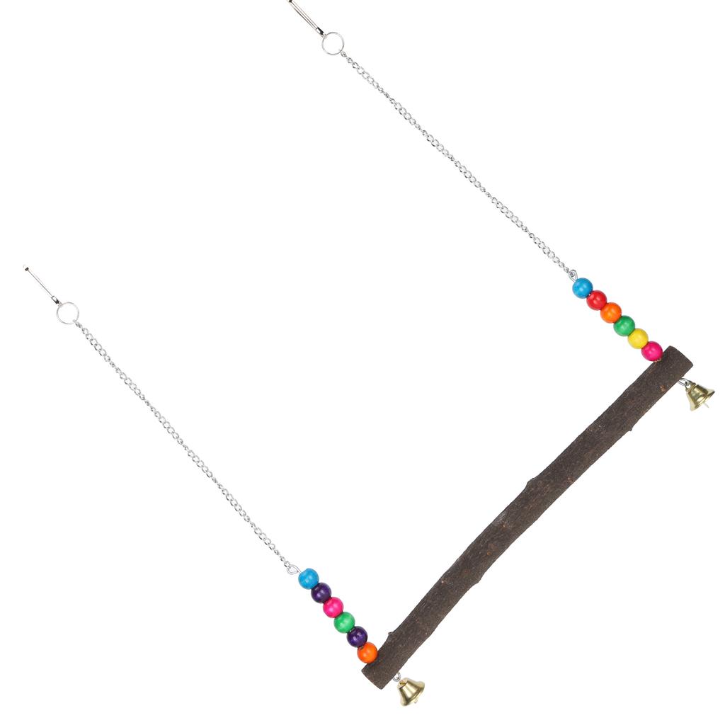 Chicken Swing Toy Suspensible Wooden Chicken Perch Pet Swing Toy with Durable Flat Bar30 X 32cm /