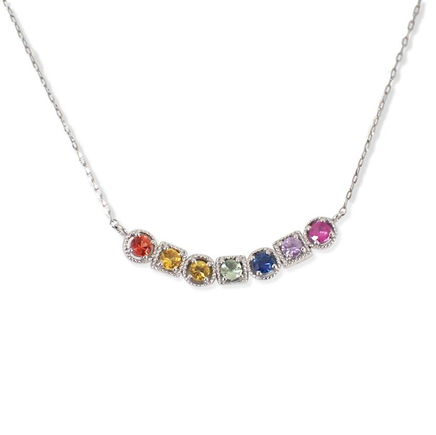 

[Used] Pt900 multi-stone/sapphire pendant/necklace/g511-25