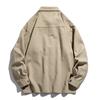 Men S Long Sleeve Cotton Shirt Casual Japanese Style Solid Color Workwear