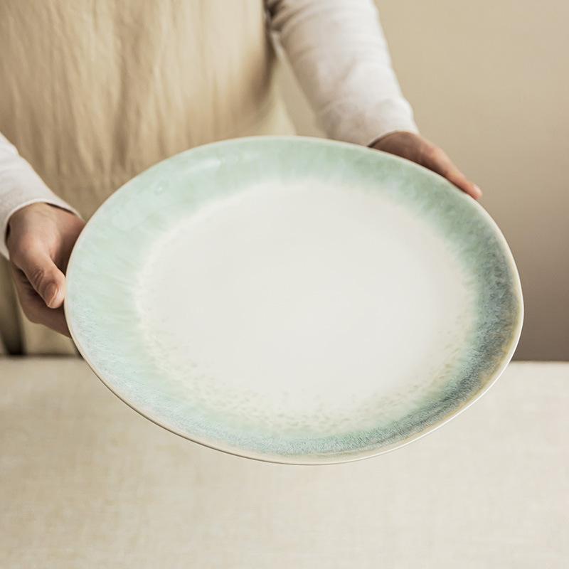 Kiln Change Ceramic Plate Gradually Change Color Light Plate Household Plate Special-Shaped Plate Restaurant High Value Plate