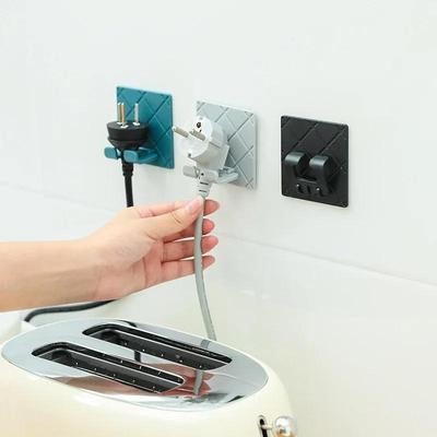 Steckdosenhalter, Haken, Steckerkabel-Organizer für Wohnzimmer, Arbeitszimmer, Küche, Toilette, Waschküche, Büro, Schreibtisch, Strom-USB-Haken