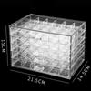 120 Grids Transparent Acrylic Nail Display Showing Shelf Organizer Makeup Manicure Jewelry Drawer Cosmetic Storage Box