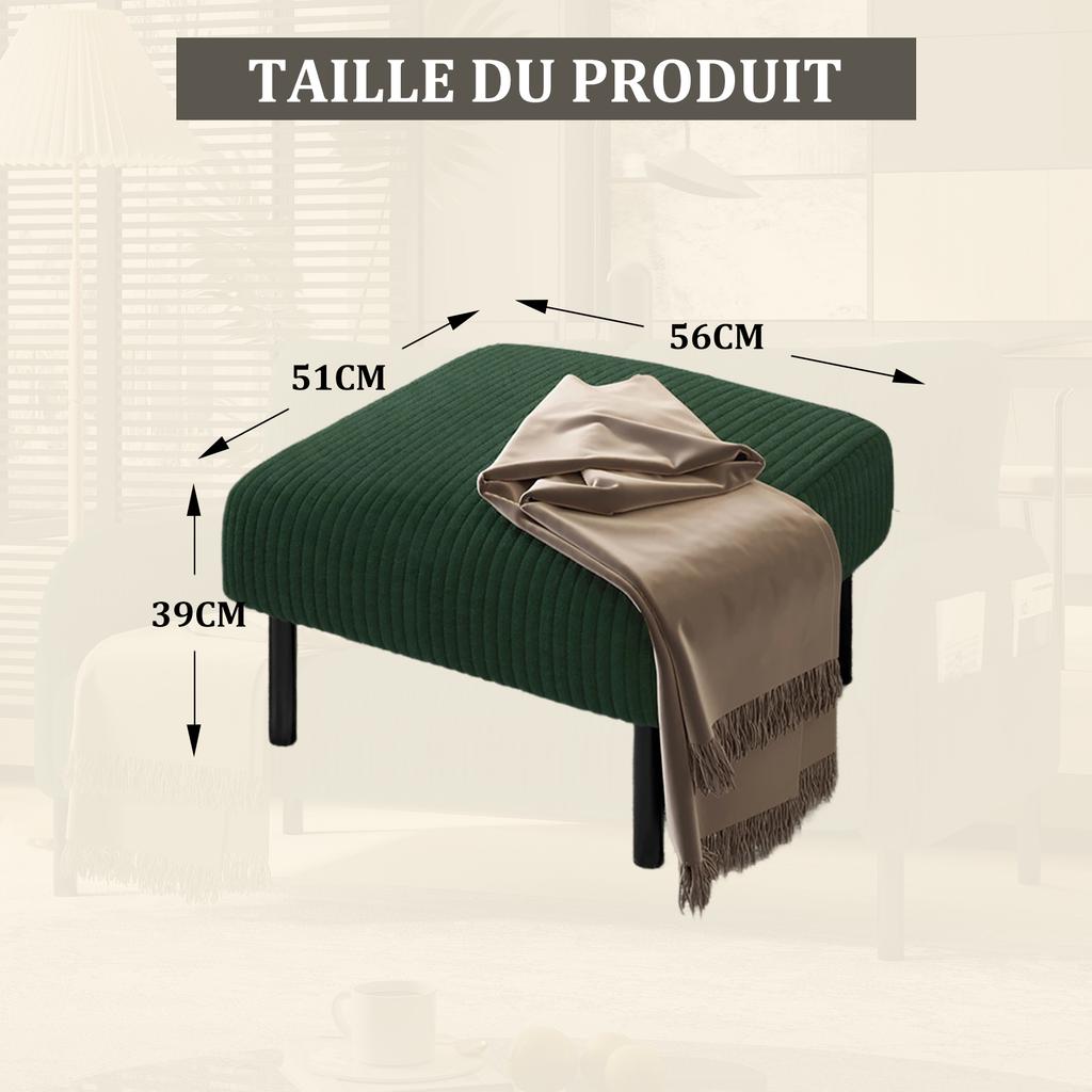 Zweisitzer aus Cord, Komfortpolsterung, Hohe Rückenlehne & Seitentaschen, Metallfüße, Einladende Weichheit, Optimaler Halt, Perfekt für Home-Office-Lounges