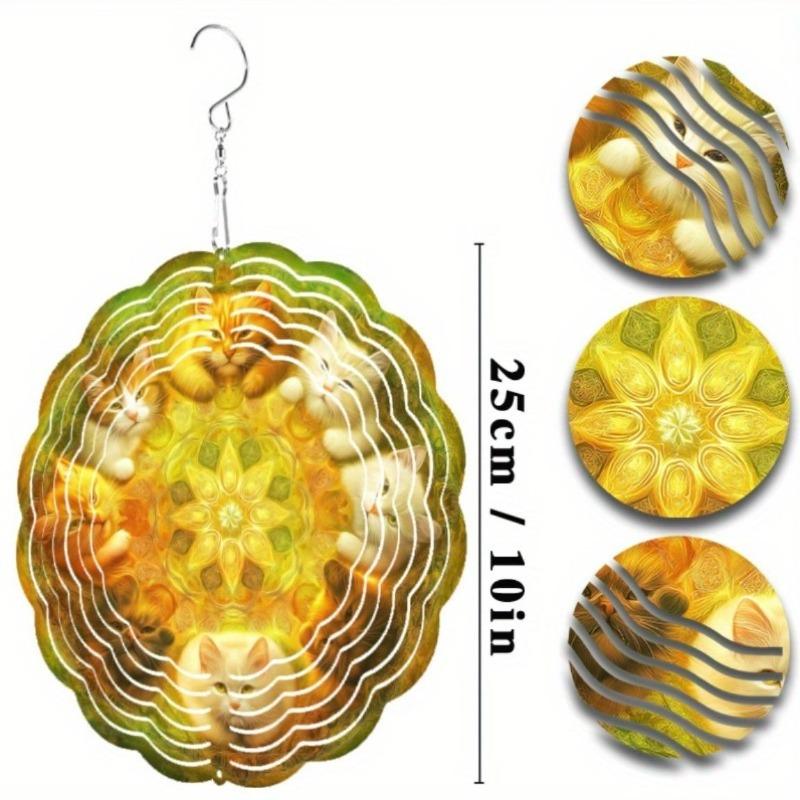 10 Inch Hanging Wind Spinner with 360 Degree Hook for Balcony Garden Decor Spring Summer Outdoor DecorationMetal Wind Chimes for Home Decor