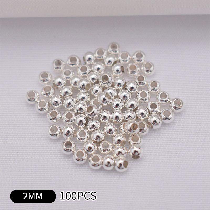 100Pcs  Gold Plated Ball Crimp End Beads,Crimps Beads,2Mm 2.5Mm 3Mm Stopper Spacer Beads For Diy Jewelry Making Supplies