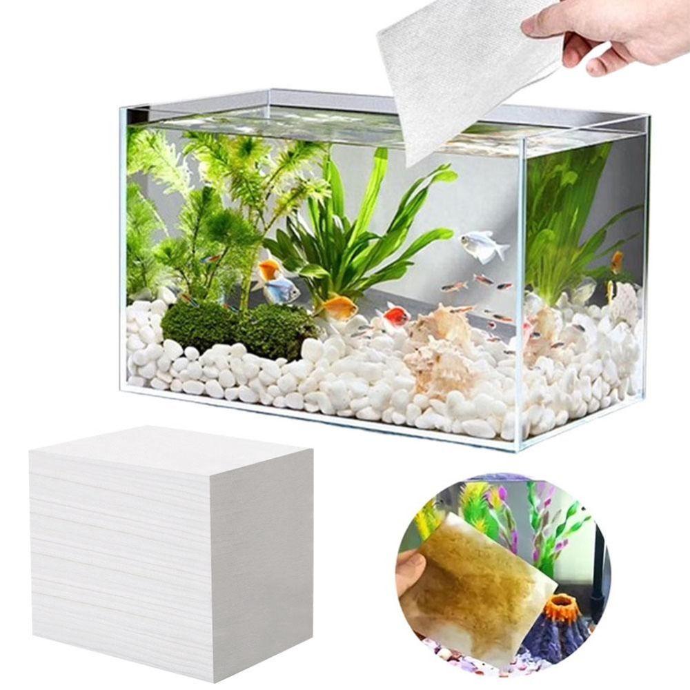100 Pezzi Fogli Purificatori Efficienti per Acquario De-ingiallimento Assorbe Impurità Carta Deodorante per Acquario Rimozione Impurità