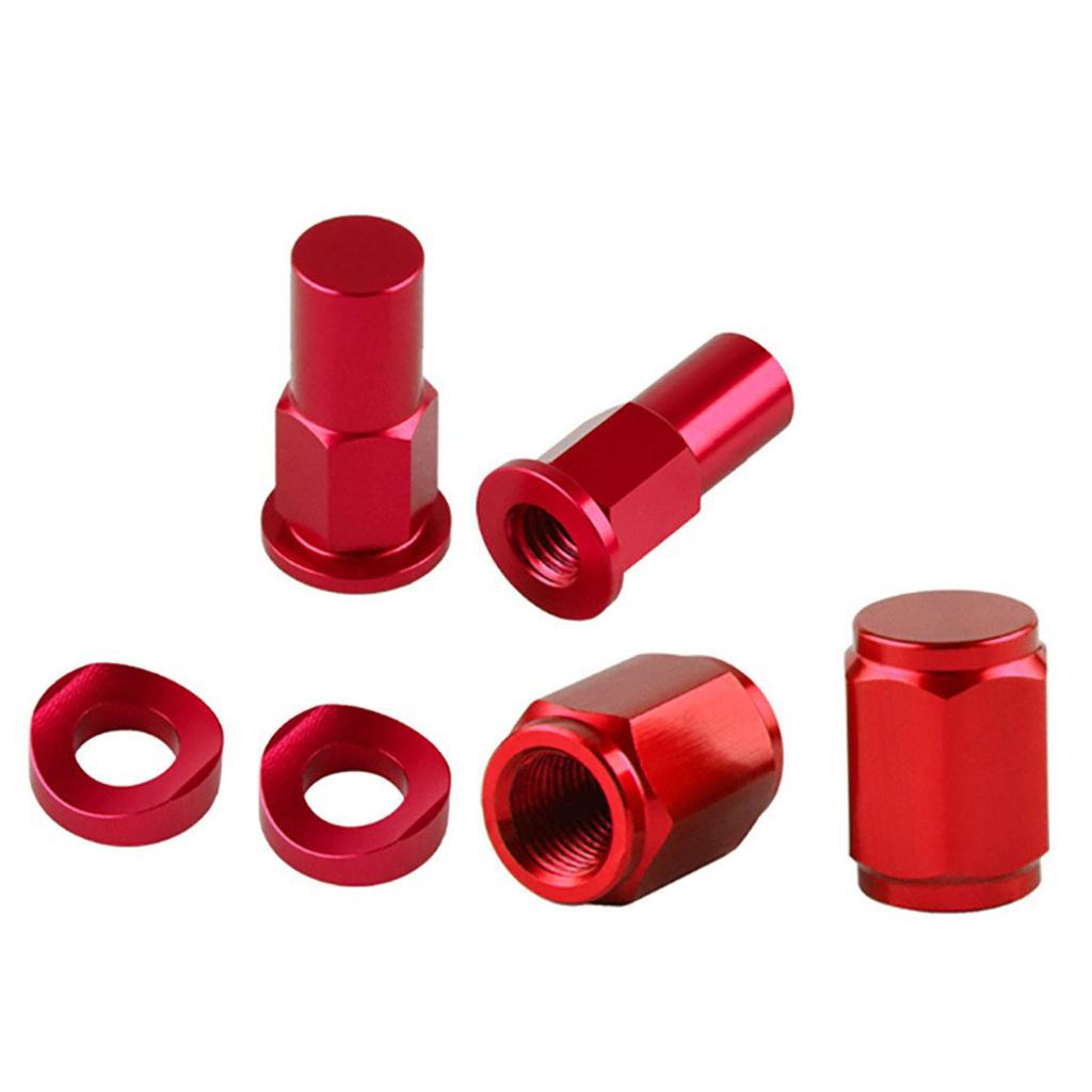 Motorcycle Universal Aluminium Billet Tire Valve Stem Rim Lock Nut Cap Spacer Kit for Dirt Bike Motocross