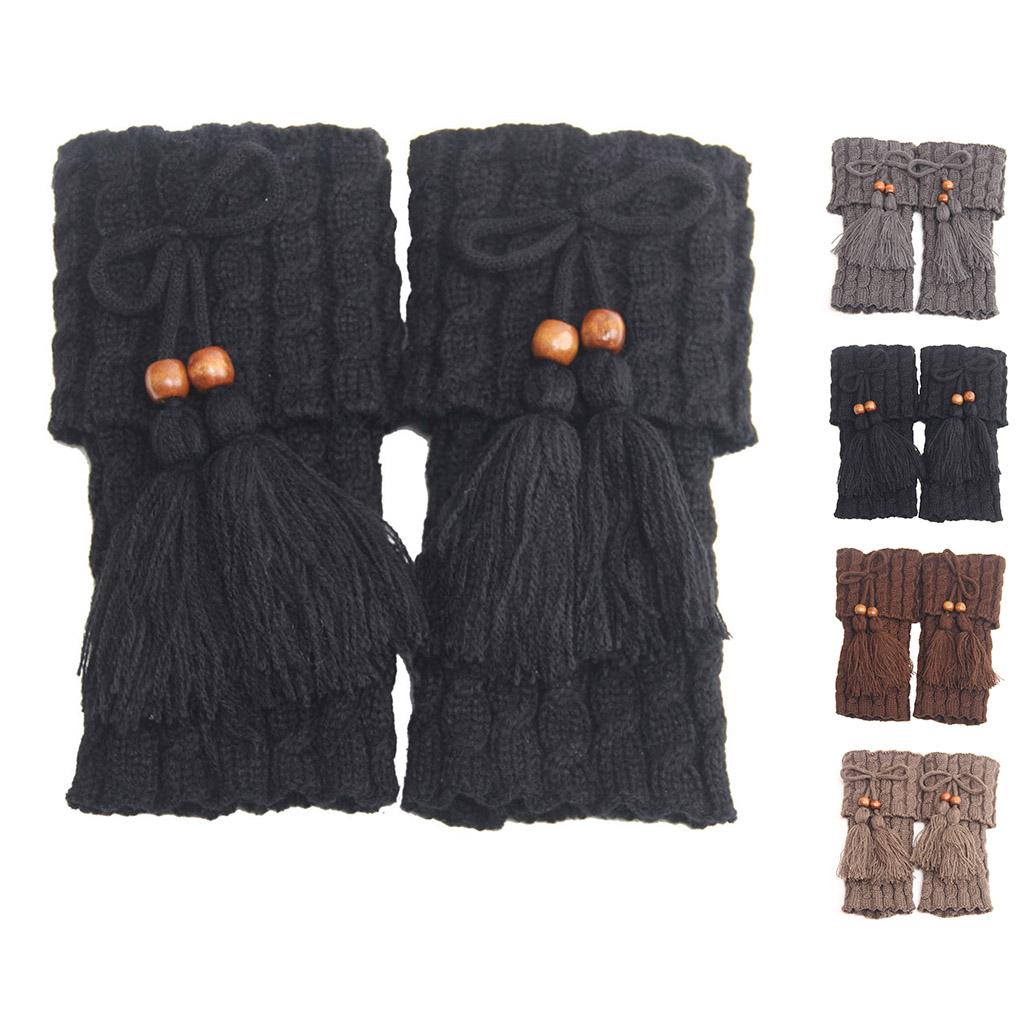 Women's Winter Warm Trim Leg Warmers Socks Crochet Knitted Boot Cuffs Toppers