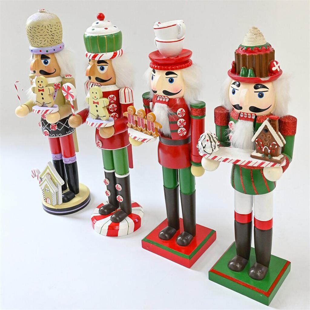 Patriotic Wood Nutcracker Soldier Figurine Patriotic Style Nutcracker Soldier Ornament Wood Figurine Christmas Decors