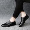 Men Casual Shoes Men's Genuine Leather Fashionable Breathable Peas Shoes Trend Black All-match Wear-resistant Flat Shoes