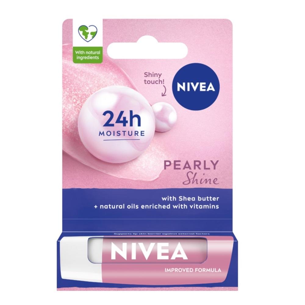 Nivea Pearly Shine Hydrating Lip Balm, 4.8g - Radiant Moisture and Care