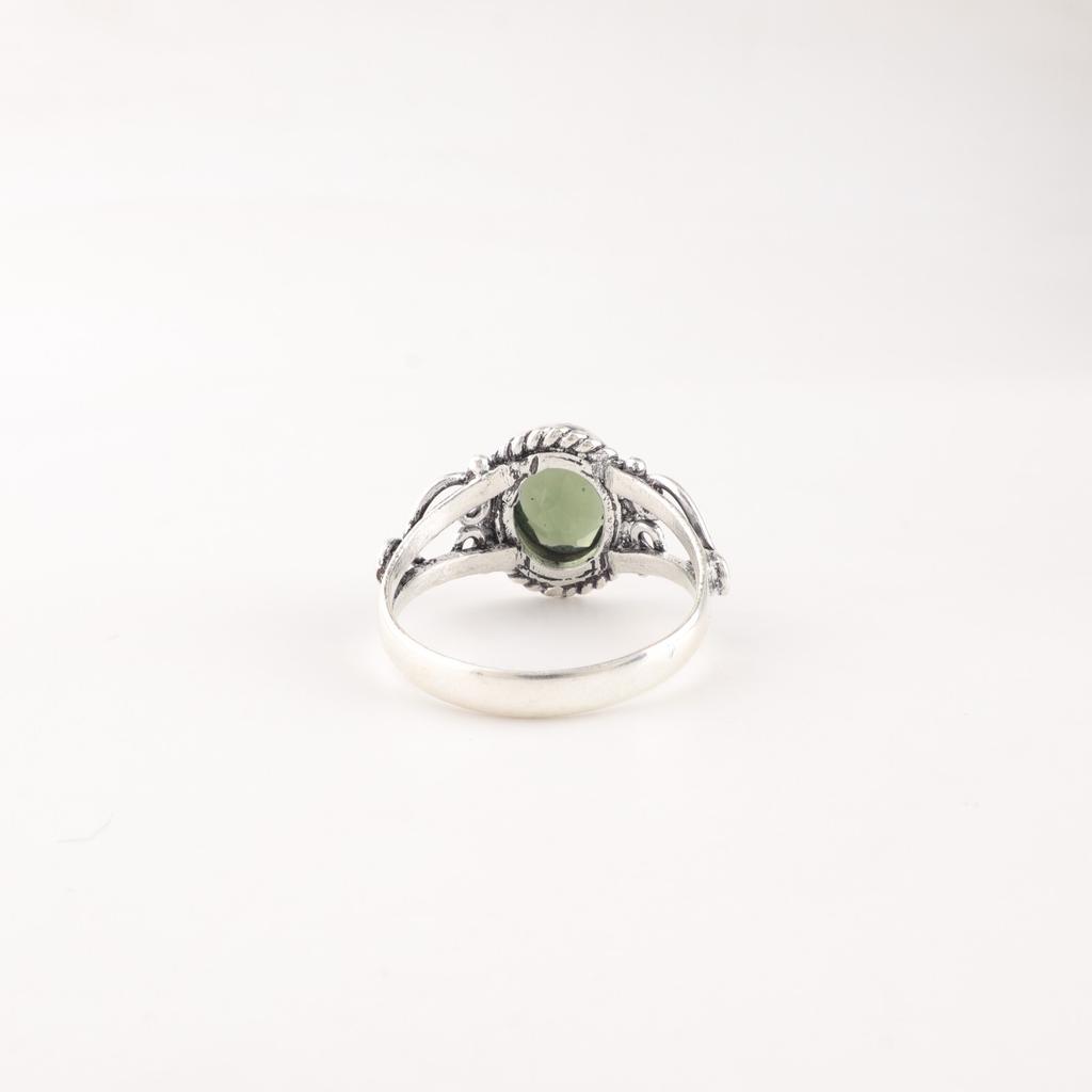 Natural Green Tourmaline Gemstone 925 Sterling Silver Jewelry Handcrafted Ring RR-8-47