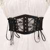 High Waist Female Waistband PU Leather Wide Waist Belt Lace Cummerbunds  Clothing Accessories