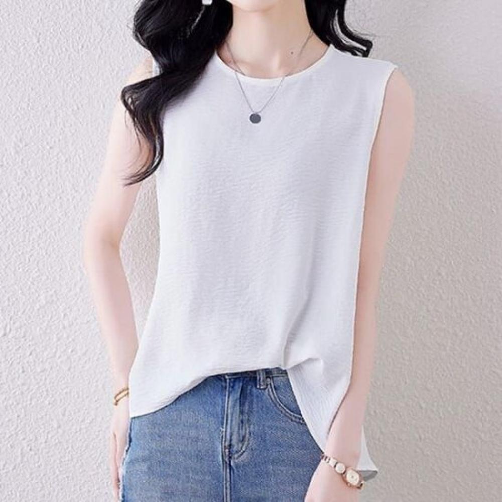 Navava Women Thin Cool Solid Sleeveless Blouse Nb2684