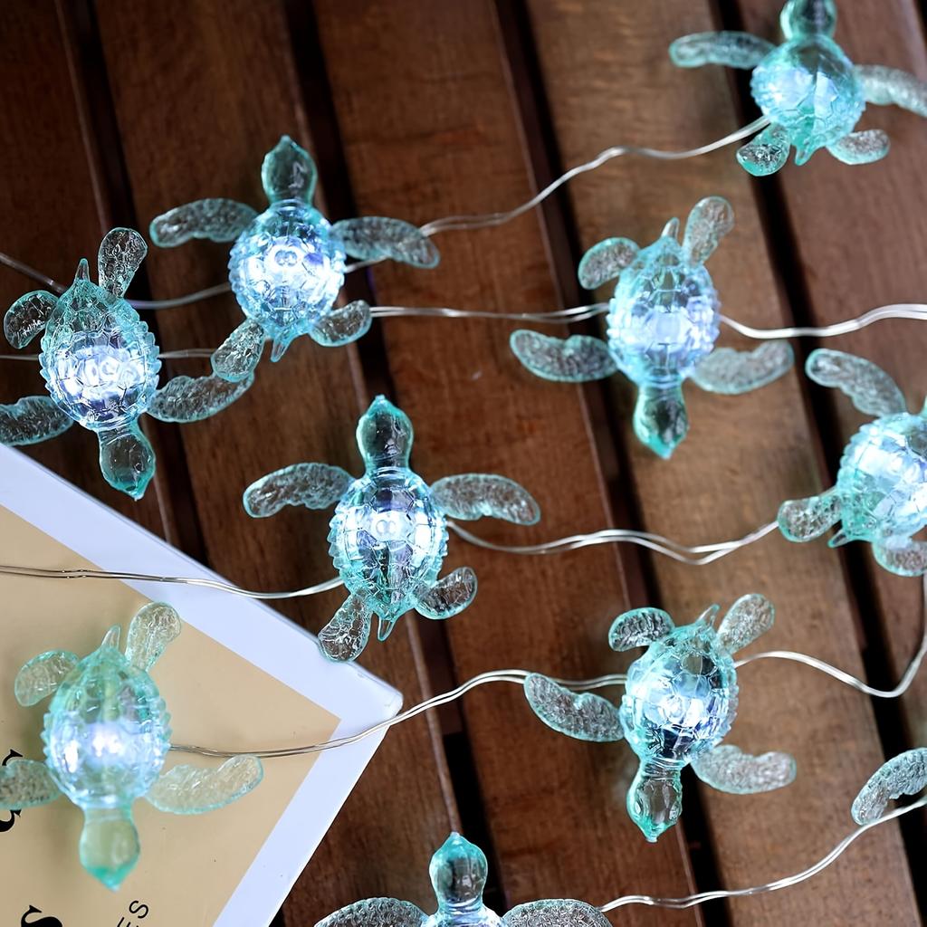Ocean Themed String Light Sea Turtle Colorful Party Decorative Indoor Outdoor Nautical String Light Festival Birthday Lamp Decor