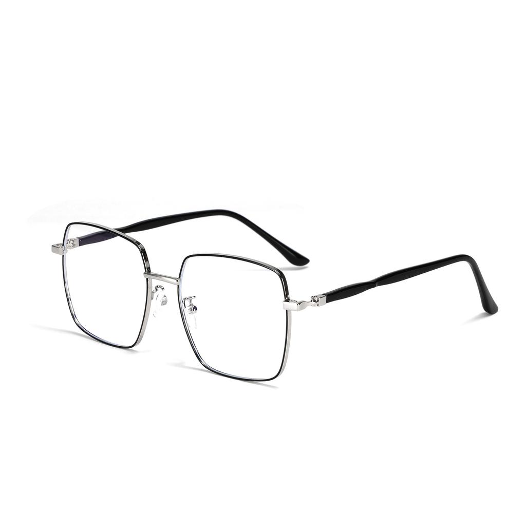 Large Frame Glasses Men'S Metal Square Frame Plain Mirror Large Face Flat Mirror Women Ins