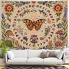 VIKAMA Vintage Bohemian Wall Hanging Butterfly Dance Enchanted Realm Tapestry Banner Tapestry Bedroom Aesthetic Hanging Tapestry
